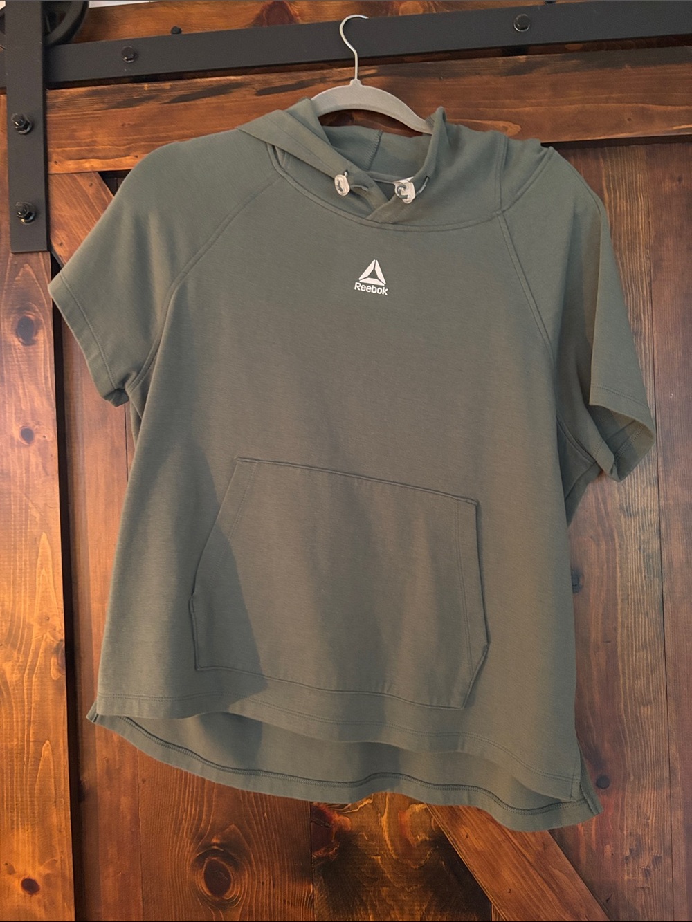 Reebok Olive Green Short-Sleeve Pullover Hoodie
